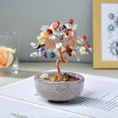 Valkyrie 7 Çakra Doğal Taşlı Kristal Ağaç | Feng Shui Enerji Dengeleme ve Dekoratif Masa Aksesuarı - 5