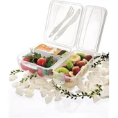 BUFFER® Takeaway Ergonomik Asorti Çatal Bıçaklı Pratik Yoğurt Saklama Kabı - 2