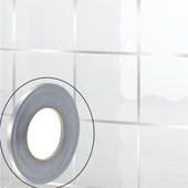 BUFFER® 50 Metre Fayans Arası Şerit Dekoratif Yapışkan Renkli Dekor Su Geçirmez Sızdırmaz Gümüş Bant - 14