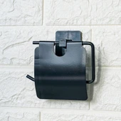 BUFFER® Kendiliğinden Yapışkanlı Siyah Paslanmaz Metal Kapaklı Tuvalet Kağıtlığı Aparatı thumbnail 4