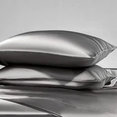 Antibakteriyel Terletmeyen İpek Saten Yastık Kılıfı 2'li 50x70 Gri thumbnail 5