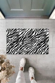 Siyah Kapı Önü Paspası Zebra Desen  K-3253 - 1