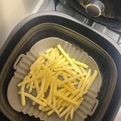 BUFFER® Renkli Isıya Dayanıklı Yıkanılabilir Silikon Fırın  Airfryer Kare Model Pişirme Matı 20 cm - 6