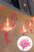 BUFFER® 10lu Pilli Led Flamingo Dekoratif Işık Zinciri Aydınlatma 1,5 Mt thumbnail 8