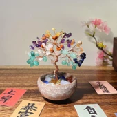 Valkyrie 7 Çakra Doğal Taşlı Kristal Ağaç | Feng Shui Enerji Dengeleme ve Dekoratif Masa Aksesuarı - 3