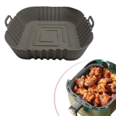 BUFFER® Renkli Isıya Dayanıklı Yıkanılabilir Silikon Fırın  Airfryer Kare Model Pişirme Matı 20 cm - 3