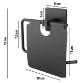 BUFFER® Kendiliğinden Yapışkanlı Siyah Paslanmaz Metal Kapaklı Tuvalet Kağıtlığı Aparatı thumbnail 3