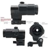 Magnifier 5x Yakınlaştırmalı Dürbün - 22mm Ray Uyumlu, Katlanır Yaylı Ayaklı thumbnail 2