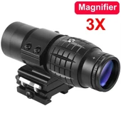 Magnifier 3x Yakınlaştırmalı Dürbün - 22mm Ray Uyumlu, Katlanır Yaylı Ayaklı thumbnail 1