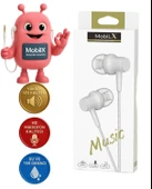 MobiLX ME-03 Beyaz Kablolu Kulak İçi Kulaklık – Aux Girişli, Extra Bass, Tüm Telefon ve Cihazlarla Uyumlu - 1