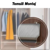 Uzun Askı Flanşı Dolap Boru Sabitleme Kıyafet Elbise Askı Flanş Aparatı Krom 60 mm (2 ADET) thumbnail 5