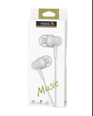 MobiLX ME-03 Beyaz Kablolu Kulak İçi Kulaklık – Aux Girişli, Extra Bass, Tüm Telefon ve Cihazlarla Uyumlu - 2