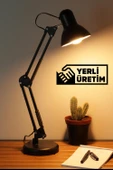Akrobat Masa Lambası Yaylı Metal 360° Ayarlanabilir Çalışma Okuma Lambası Siyah thumbnail 2