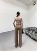 230 Gr Poly Viscose Lycra Metal Düğme Palazzo Pantolon - 2