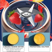 Polham 2 Bardaklı 6 Bıçaklı Çift Motorlu Ultra Güçlü Şarjlı Taşınabilir Smoothie Blender, Detoks Hazırlama Mikseri thumbnail 2