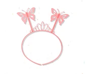 Toz Pembe Kelebek Kanadı Tacı ve Sopası thumbnail 2