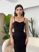 Dominic Eteği Büzgülü Midi Boy Elbise - 1