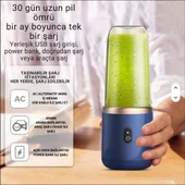 Polham 2 Bardaklı 6 Bıçaklı Çift Motorlu Ultra Güçlü Şarjlı Taşınabilir Smoothie Blender, Detoks Hazırlama Mikseri thumbnail 8