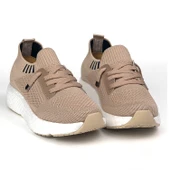 Kadın  Bej Triko Günlük Rahat Ortopedik Terletmeyen Spor Sneaker Ayakkabı thumbnail 4