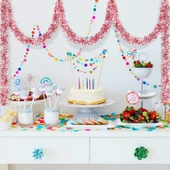 Simli Parti Süsü 2 Metre Pembe thumbnail 4