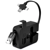 BUFFER® Cep Tipi Telefon Tutuculu Makaralı Uzayıp Kısalabilen 3'ü 1 Arada USB Şarj Kablosu thumbnail 9