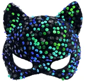 Siyah Kadife Mavi Yeşil Parti Maskesi thumbnail 1