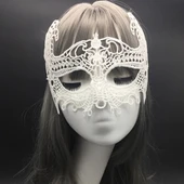 Beyaz Renk Dantel Kesim Balo Maskesi thumbnail 8