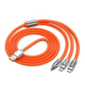 BUFFER® 3 in 1 Type-C + Micro Usb + Lightning Hızlı Şarj Kablosu Silikon Kablo 1 Metre Opp Ambalaj thumbnail 6