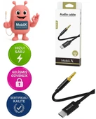 MobiLX Type-C to 3.5mm AUX Ses Kablosu – 1m, Stereo Destekli, Dayanıklı Örgülü Kablo - 1