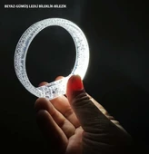 Beyaz-Gümüş Led Işıklı Baskı Yapılabilen Pilli Bileklik Bilezik - 1