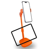 BUFFER® Masa Üstü Tablet ve Telefon Tutucu Plastik Aparat Turuncu Telefon Standı thumbnail 3