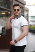 Erkek Yakalı Kagi Kumaş Kısa Kollu T-shirt - 2