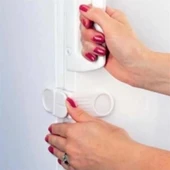 BUFFER® Bebek Çocuk Güvenlik Çekmece ve Dolap İçin Kendiliğinde Yapışkanlı Vidasız Köşe Kapak Kilidi - 7