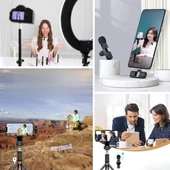 BUFFER® Type C Uyumlu İphone Dönüştürücülü Kablosuz Yaka Mikrofonu Android ve İphone Uyumlu Mini Mikrofon - 10