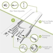 BUFFER® Bebek Çocuk Çekmece ve Dolap Koruma Raylı Güvenlik Sistemi Emniyet Kilidi - 5