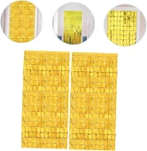 Altın Renk Disko Dikdörtgen Kesim Kapı Perdesi Altın thumbnail 3