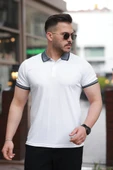 Erkek Yakalı Kagi Kumaş Kısa Kollu T-shirt - 1