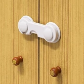 BUFFER® Bebek Çocuk Güvenliği Çekmece ve Dolap İçin Kendiliğinde Yapışkanlı Vidasız Kapak Kilidi - 1