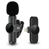 BUFFER® Type C Uyumlu İphone Dönüştürücülü Kablosuz Yaka Mikrofonu Android ve İphone Uyumlu Mini Mikrofon - 11