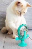 Buffer® Vantuzlu Zilli İnteraktif Dönebilen Mama Kaplı Renkli Eğlenceli Eğitici Kedi Oyuncağı - 8