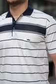 Erkek Yakalı çizgili Kısa Kollu T-shirt thumbnail 3
