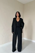 Siyah Klas Ceket Ve Yelek Ve Pantolon Takım - 1