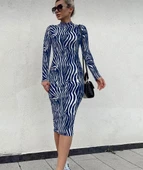 Kadın Uzun Kollu Mikro Midi Elbise thumbnail 2