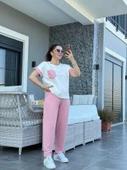 Kadın Kristal Kumaş Garnili Cep Detaylı Ikili Takım - 2