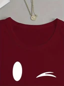 Kadın Uzun Kollu Bisiklet Yaka Gülen Yüz Desenli Viskon Bluz thumbnail 3