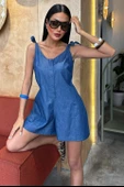 Tensel Denim Kumaşlı Mini Tulum 1363 thumbnail 8