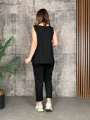 Kadın Askılı Yuvarlak Yaka Viskon Iki Iplik Bluz Ve Eşofman Altı Ikili Takım thumbnail 3