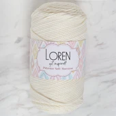Loren Polyester Soft Macrame Krem El Örgü İpi - LM003 - 34427 thumbnail 1