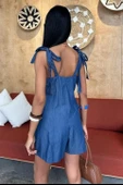 Tensel Denim Kumaşlı Mini Tulum 1363 thumbnail 4