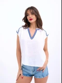 7162 BLUZ-BEYAZ thumbnail 2